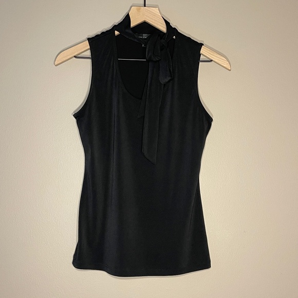The Limited Tops - The Limited Black Lavalliere Bow Sleeveless Blouse Size XS